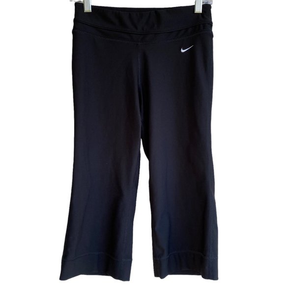 Nike Pro Dri Fit BE STRONG Womens Size XS Leggings Capri Pants Black Running - Picture 1 of 10
